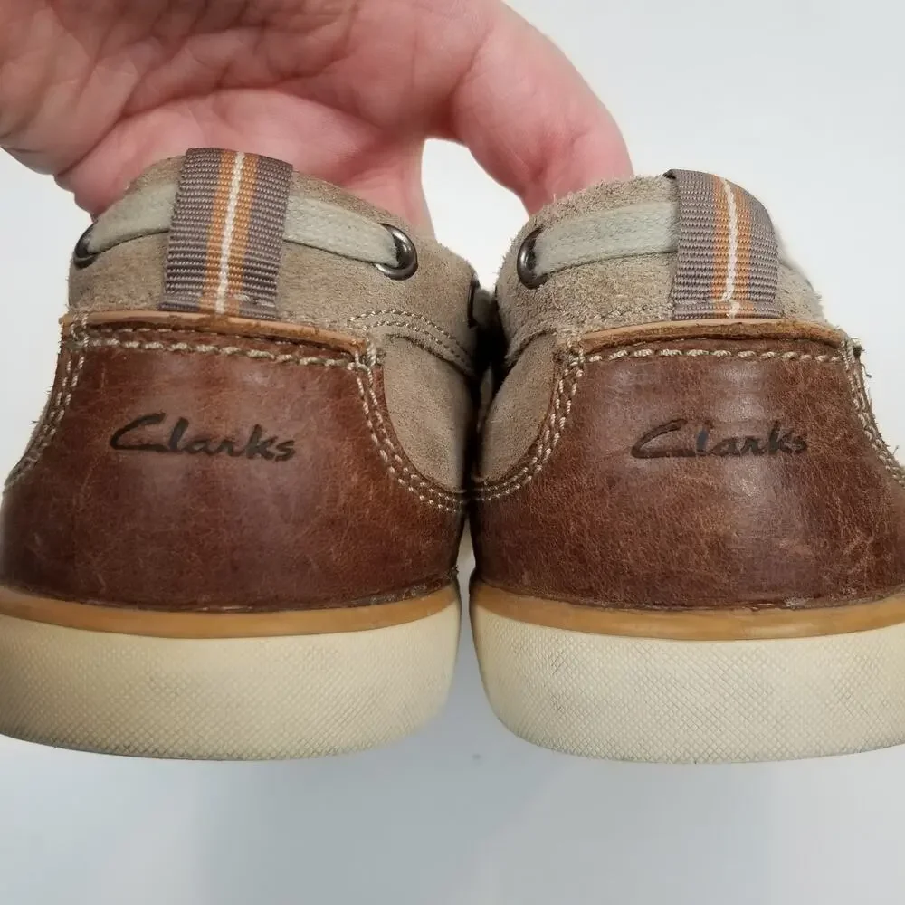 Clarks Men's Jax Leather Suede Top Sider Boat Shoes Tan Size 9